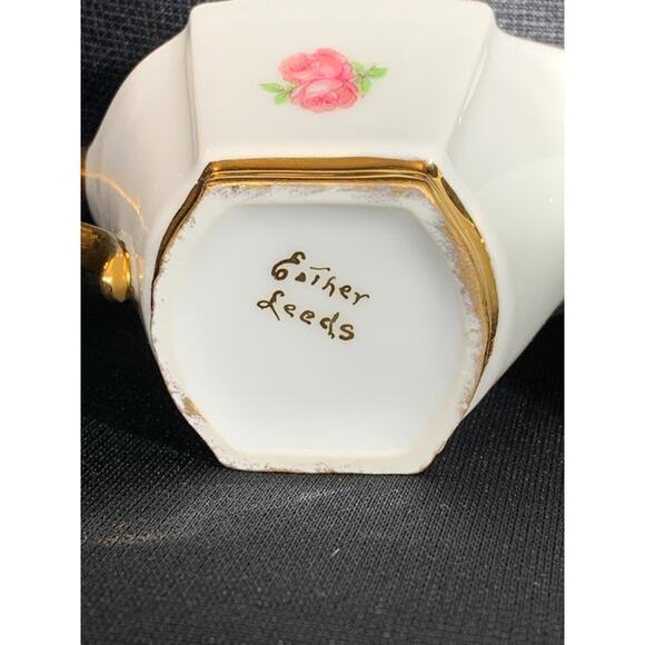 Fine China Sugar and Creamer Roses Esther Leeds - Picture 11 of 11